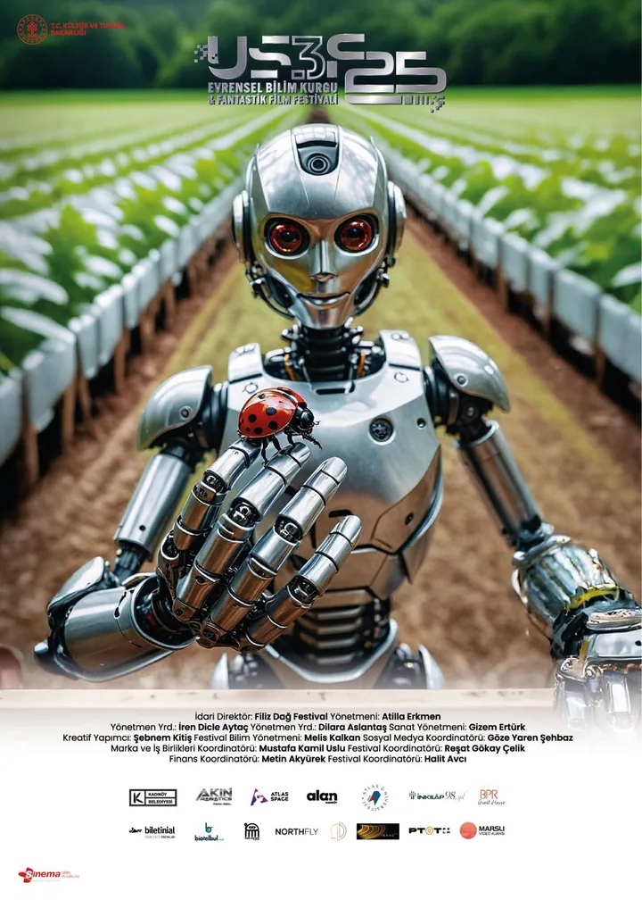 US3F 2025 festival poster: a robot in a field